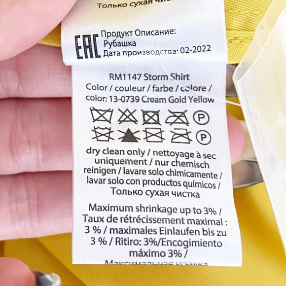 New Remain Birger Christensen Storm Shirt Jacket Yellow Size 8 - Picture 8 of 9